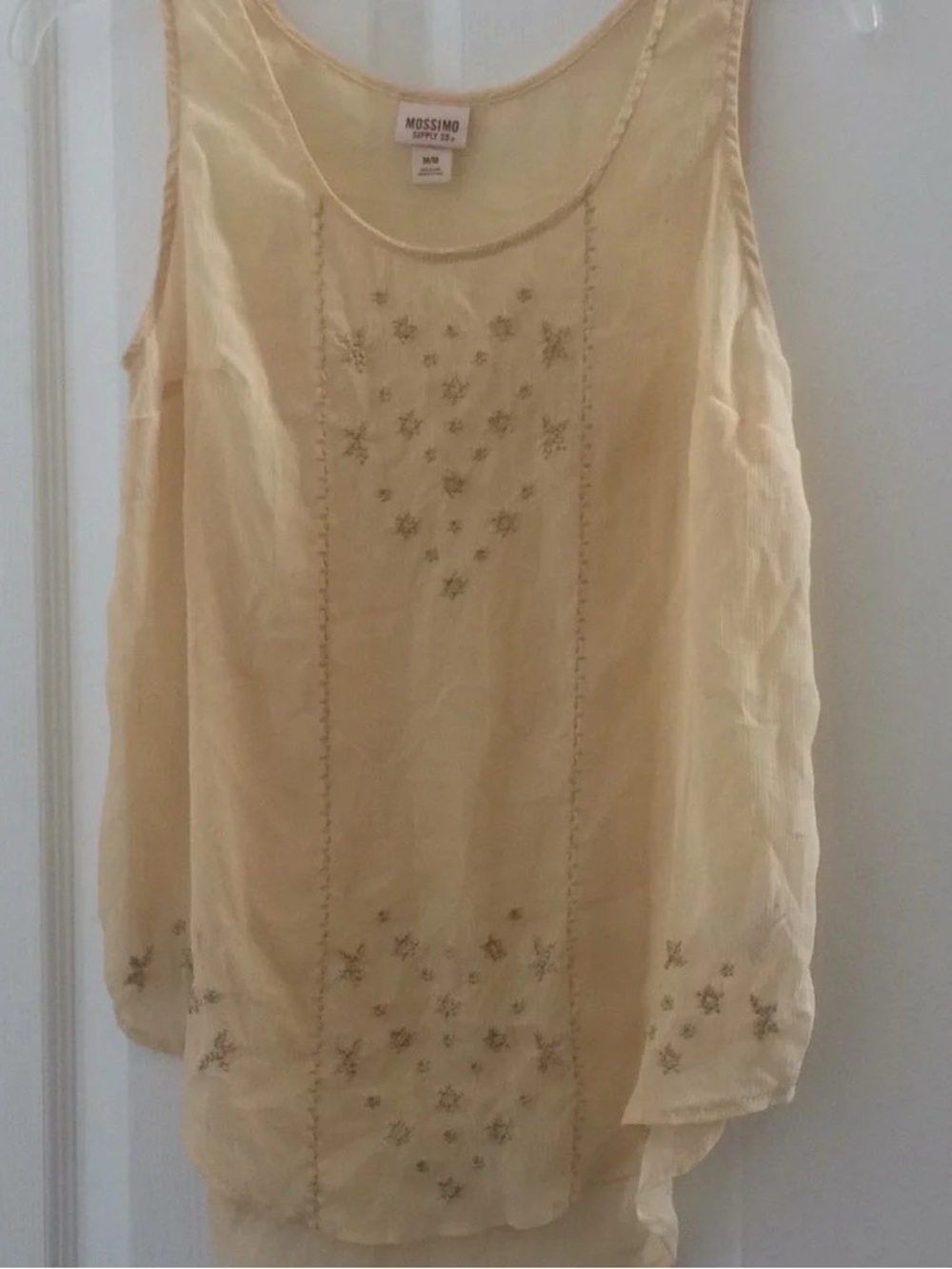 Mossimo Supply Co. Cream Embroidered Sleeveless Camisole